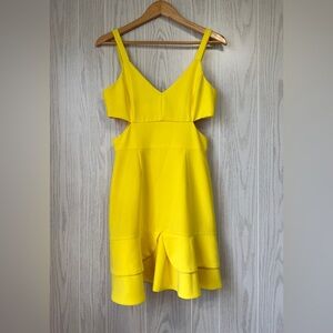 Adelyn Rae Yellow Cutout Ruffle Hem Dress
Size Small LNC
